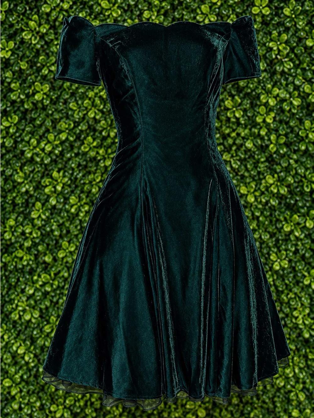 Vintage Roberta Emerald Green Velvet Party Dress